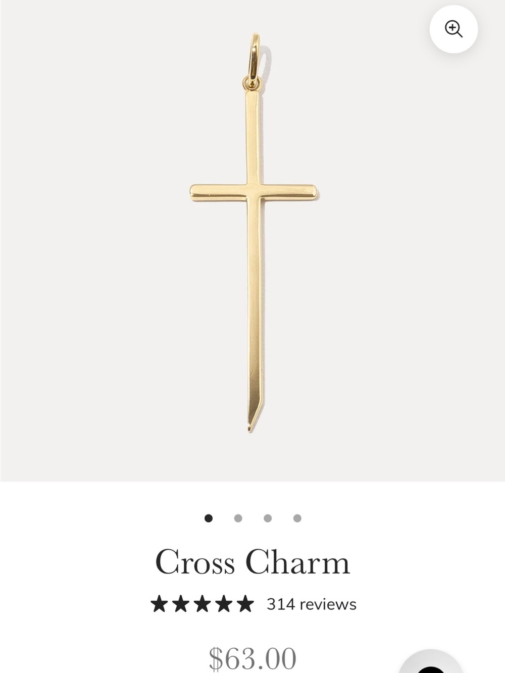 Miranda Frye Gold Plated Cross Charm Pendant